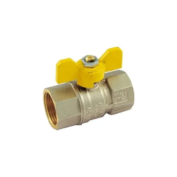 Robinet cu sfera pentru gaz Tornado F/F 1'' cu fluture galben