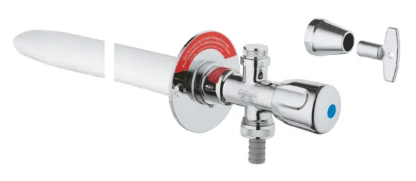 Robinet cu ventil Grohe Eggemann Eurotech, pentru exterior, 1/2" x 1/2" 260mm, protectie anti-reflux, crom