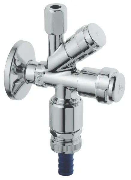 Robinet cu ventil Grohe, Was Valve Combination,Dn15, cu unitate de protectie, 1/2" x 3/8" x 1/2" protectie anti-reflux. Crom