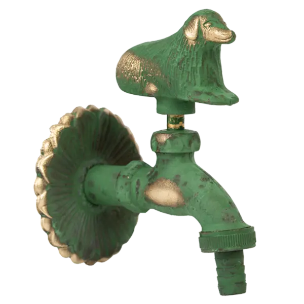 Robinet decorativ 1/2", dublu serviciu din alama si finisaj Caine, culoare verde antic