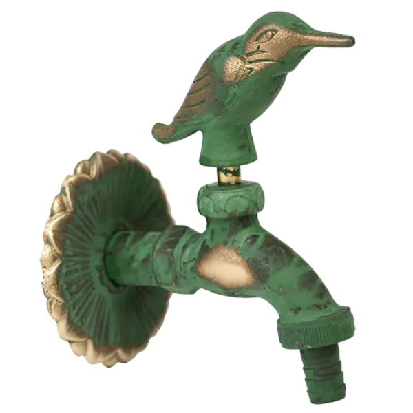 Robinet decorativ 1/2", dublu serviciu din alama si finisaj Colibri, culoare verde antic