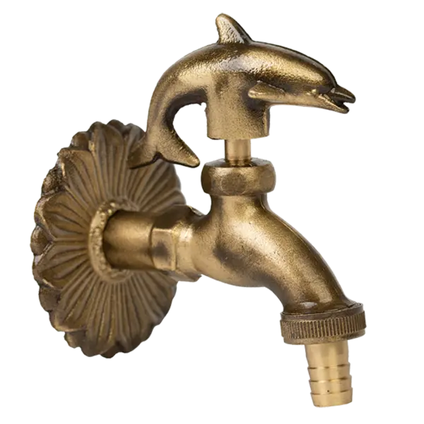 Robinet decorativ 1/2", dublu serviciu din alama si finisaj Delfin
