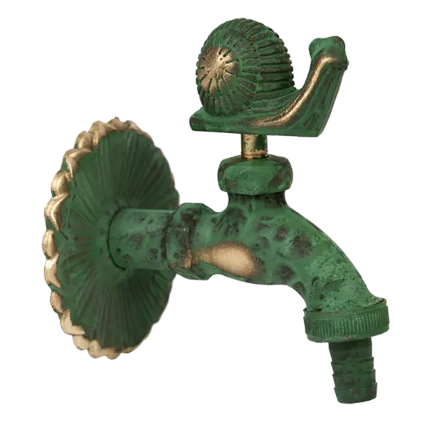Robinet decorativ 1/2", dublu serviciu din alama si finisaj Melc, culoare verde antic