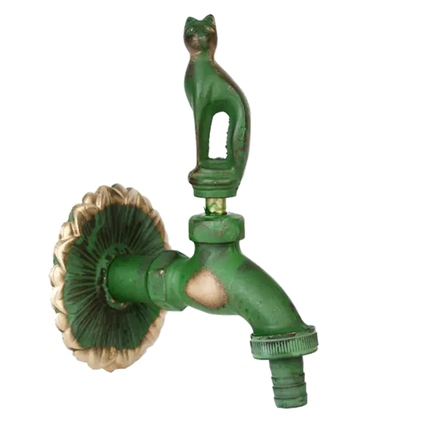 Robinet decorativ 1/2", dublu serviciu din alama si finisaj Puma, culoare verde antic