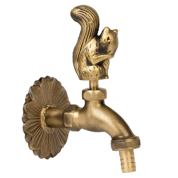 Robinet decorativ 1/2", dublu serviciu din alama si finisaj Veverita