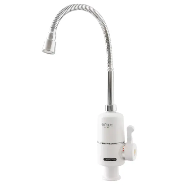 Robinet electric BA HM, 3000W, Pipa flexibila, Afisaj digital, Temperatura maxima 60 C, Alb