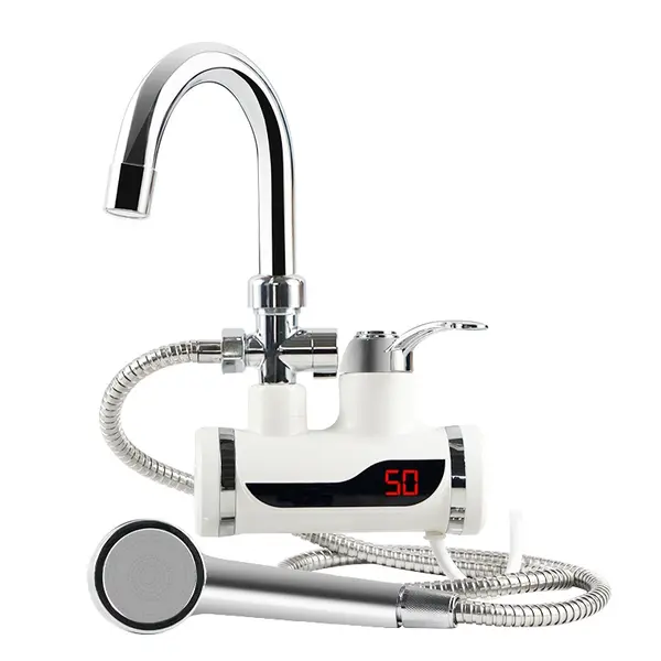 Robinet electric instant apa calda cu furtun - montare pe perete