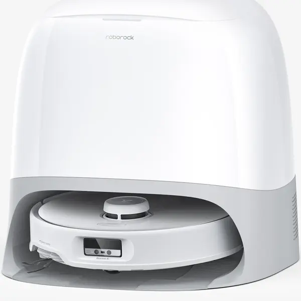 ROBOROCK Robot de aspirare Roborock Qrevo Curv cu statie de incarcare, 18500 pa, aspirator, mop si statie inteligenta cu golire automata, 66W, Lidar, baterie 5200mAh, AdaptLift, asistent vocal, mop rotativ, Alb