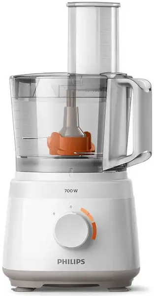 Robot de bucatarie Philips Daily Collection HR7320/00, 700 W, bol 2.1 l, blender 1 l, 2 viteze, 19 functii (Alb)