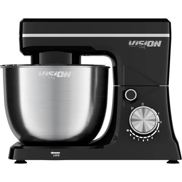Robot de bucatarie Vision Chef VCMI01A, 1500 W, 10 viteze, Bol 6l, Negru