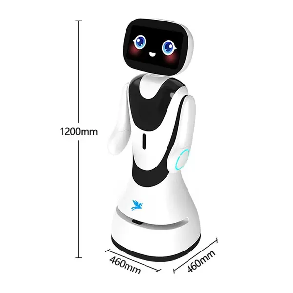 Robot inteligent TIMO, asistent AI pentru birou si receptie, ecran tactil HD 13.3”, interactiune vocala in limba romana, recunoastere faciala, navigatie autonoma LiDAR, ghidare vizitatori, management check-in, autonomie 8 ore, Android