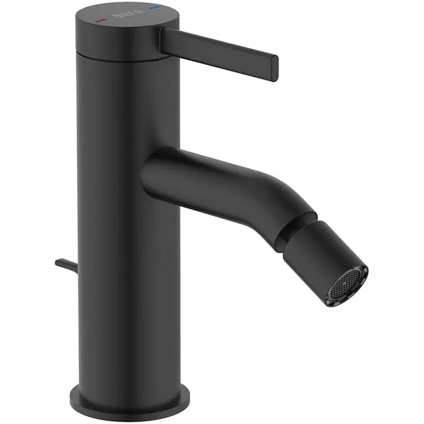 Roca Baterie bideu Roca, Gama Ona A5A609ENB0, monocomanda, levier metalic, cartus ceramic, set evacuare cu tija, negru mat
