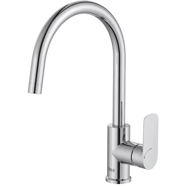 Roca Baterie bucatarie Roca, Gama Cala A5A846EC00, pipa inalta, tip U, monocomanda, pivotanta, crom