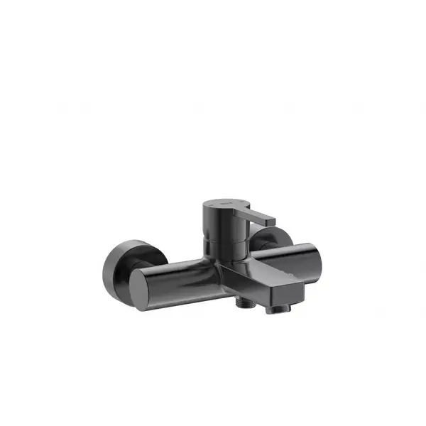 Roca Baterie cada Roca, Gama Naia, cartus ceramic, levier metalic, diverter, monocomanda, negru titan mat