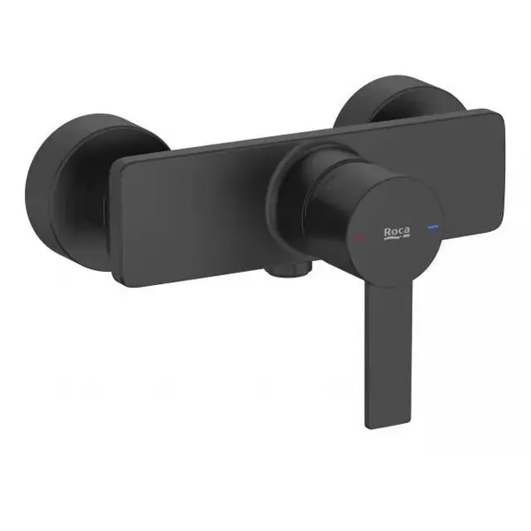 Roca Baterie dus Roca A5A215FNB0, Gama Targa, aparenta, monocomanda, Negru mat
