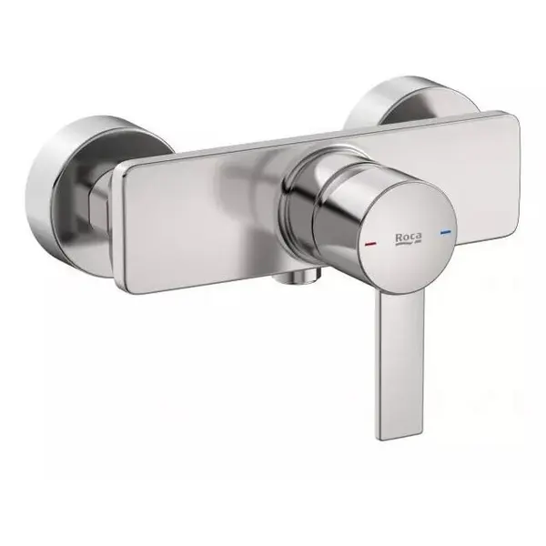 Roca Baterie dus Roca A5A215FSM0, Gama Targa, aparenta, monocomanda, Otel satinat