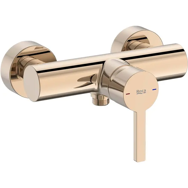 Roca Baterie dus Roca, Gama Naia, cartus ceramic, levier metalic, monocomanda,rose gold, auriu rose