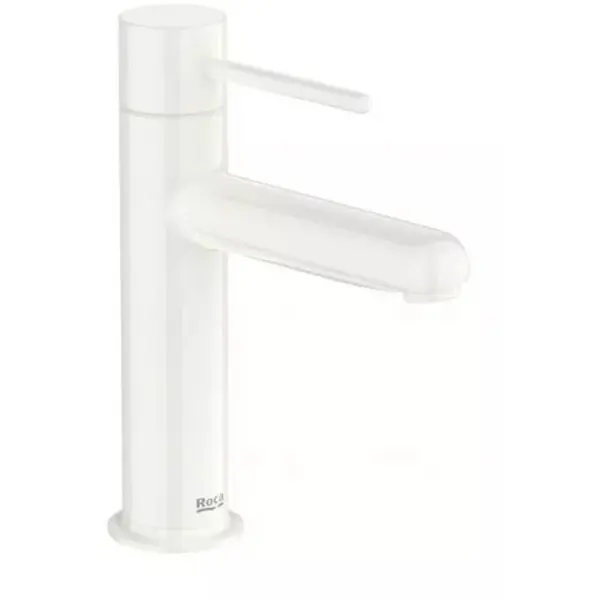 Roca Baterie lavoar Roca, Gama NU A5A323FP30, monocomanda, marime S, levier metalic PIN, cartus ceramic, fara set de evacuare, glossy white, alb