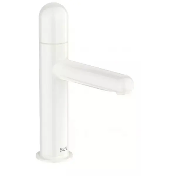 Roca Baterie lavoar Roca, Gama NU A5A3Y3FP30, monocomanda, marime S, levier metalic DOME, cartus ceramic, fara set de evacuare, glossy white, alb