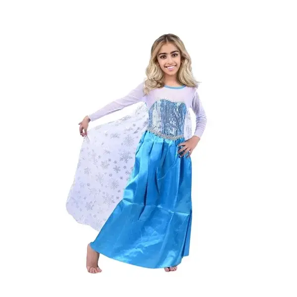 Rochie carnaval printesa Elsa Frozen, Albastru , Halloween, 3-5 ani, 100-110 cm