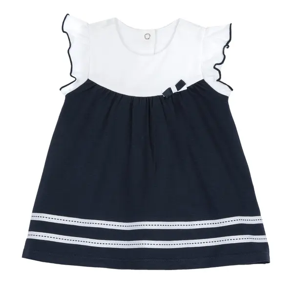 Rochie copii Chicco, Alb Cu Bleumarin, 05556-66MFCO