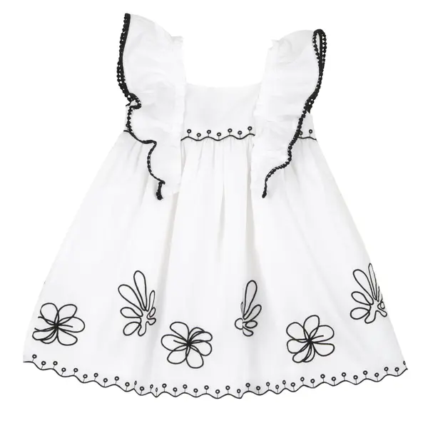 Rochie copii Chicco, alb cu model, 01736-70MC