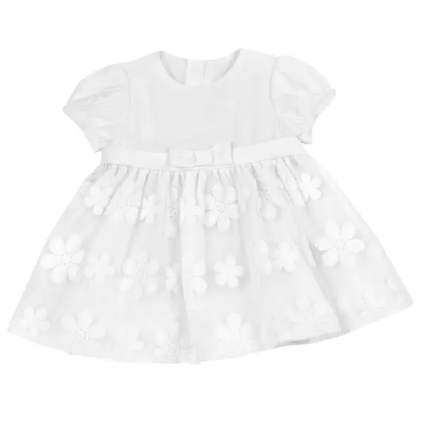 Rochie copii Chicco din satin si organza, Alb 2, 05418-66MFCO