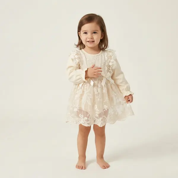 Rochie Crem Eleganta Fetite Lavinia - 9-12 luni