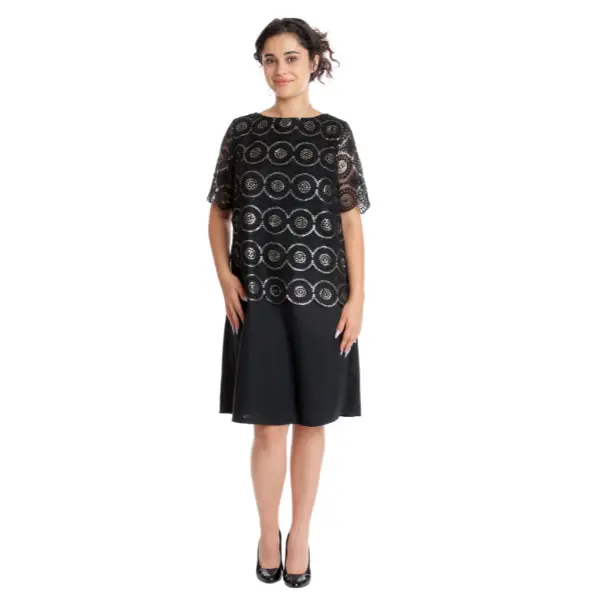 Rochie CT24082 negru/auriu, Cesy | marimea M