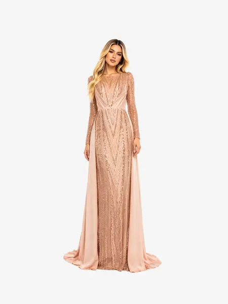 Rochie cu Trena "Andalucia", Roz - L