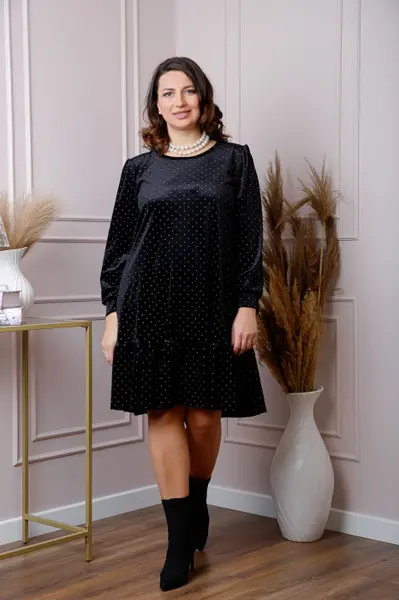Rochie din catifea neagra Alessia