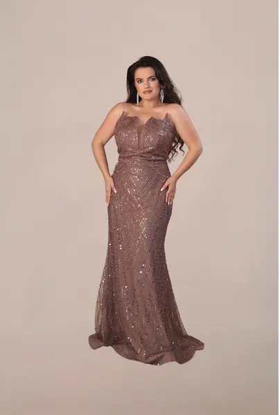Rochie Eleganta “Camila”, Nude - 6XL