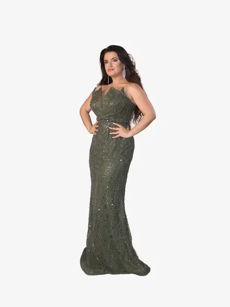 Rochie Eleganta “Camila”, Verde - 3XL