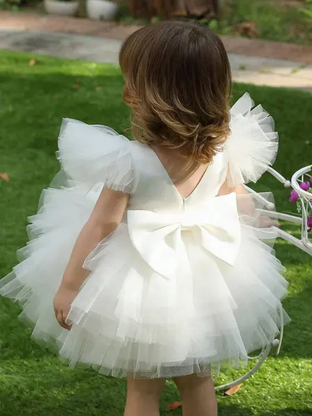 Rochie elegantă de prințesă din tul pentru fetițe ANA - alb / 12-18luni
