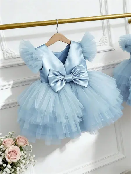 Rochie elegantă de prințesă din tul pentru fetițe ANA - bleu / 12-18luni