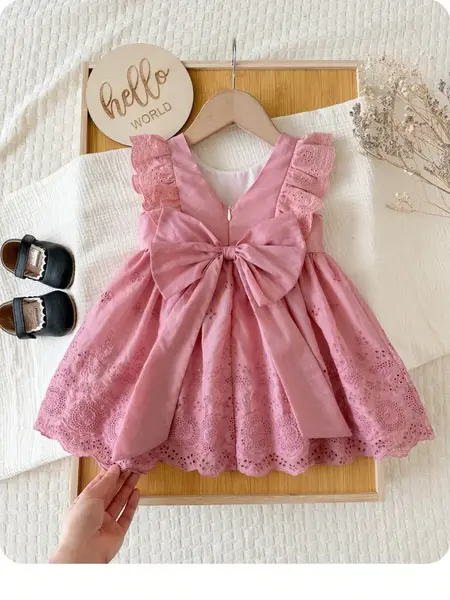 Rochie elegantă de vară pentru fetițe Andreea - roz / 2-3ani