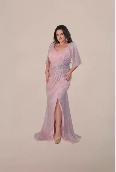 Rochie Eleganta “Marsilia”,Roz - 3XL