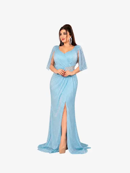 Rochie Eleganta “Marsilia”, Turcoaz - 4XL