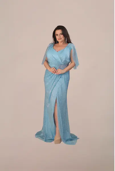 Rochie Eleganta “Marsilia”, Turcoaz - XXL