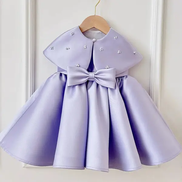 Rochie lila eleganta pentru fete, cu capa din tafta - Quinn
