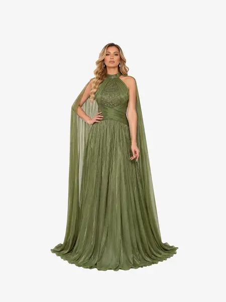 Rochie Lunga “Agatha”, Verde - M