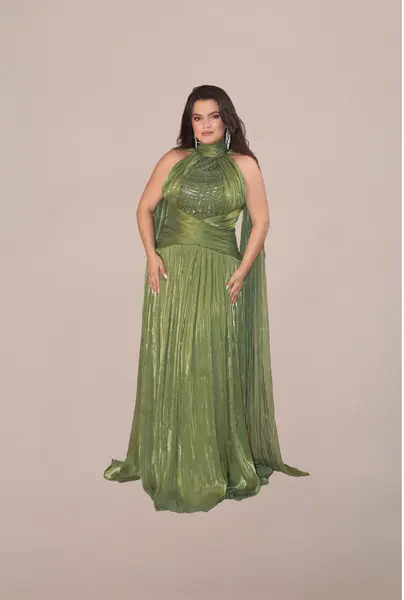 Rochie Lunga “Agatha”, Verde - M