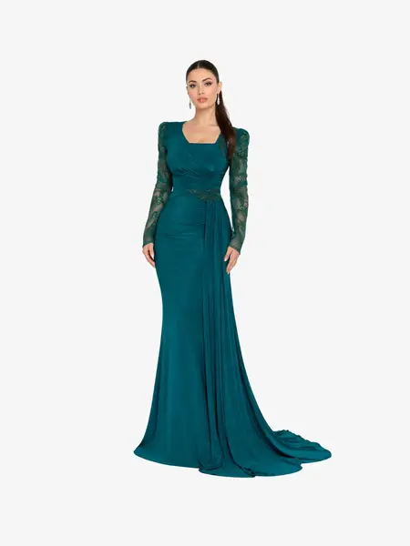 Rochie Lunga "Alezeea", Verde - M