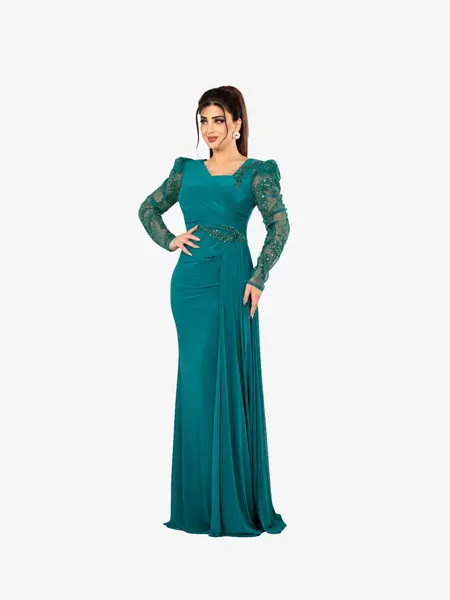 Rochie Lunga "Alezeea", Verde - M