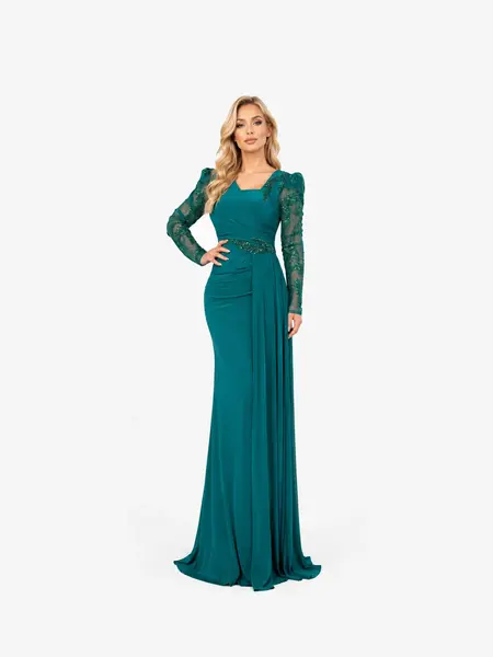 Rochie Lunga "Alezeea", Verde - M