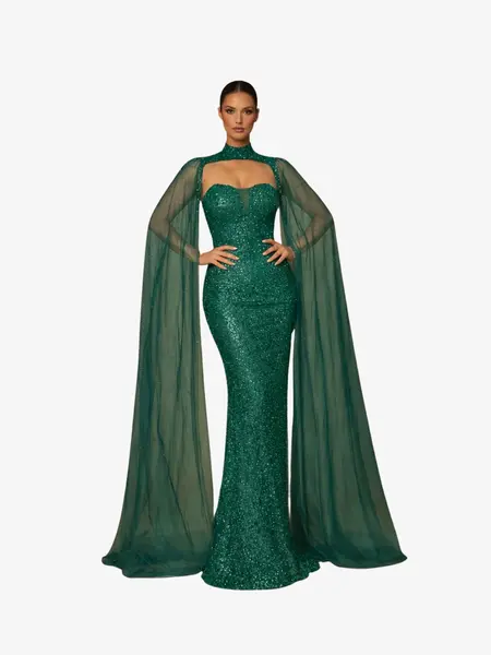 Rochie Lunga “Altesa”, Verde - (Video) - S