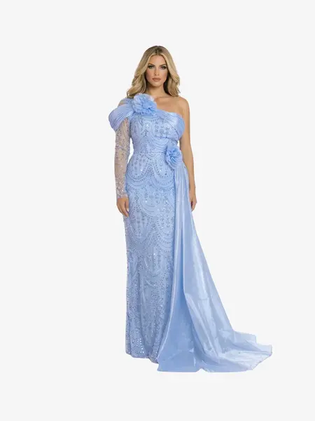 Rochie Lunga "Anastasia", Albastra - 3XL