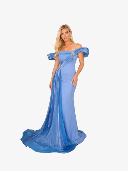 Rochie Lunga "Angelina Luxury", Albastra - M