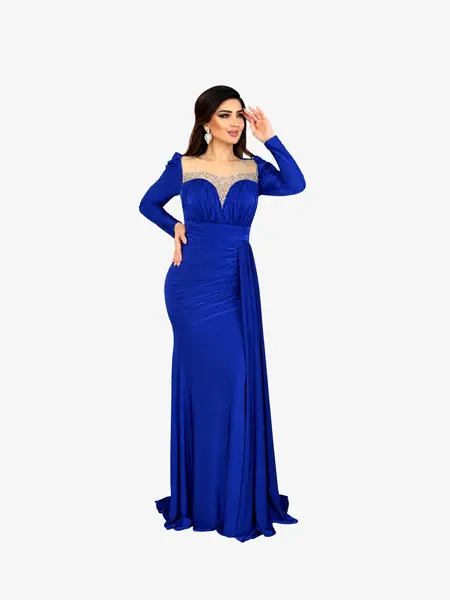 Rochie Lunga "Ayda", Albastra - S