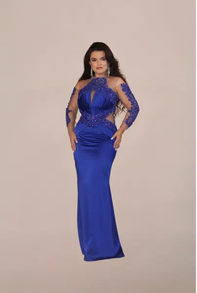 Rochie Lunga "Azira", Albastru - L